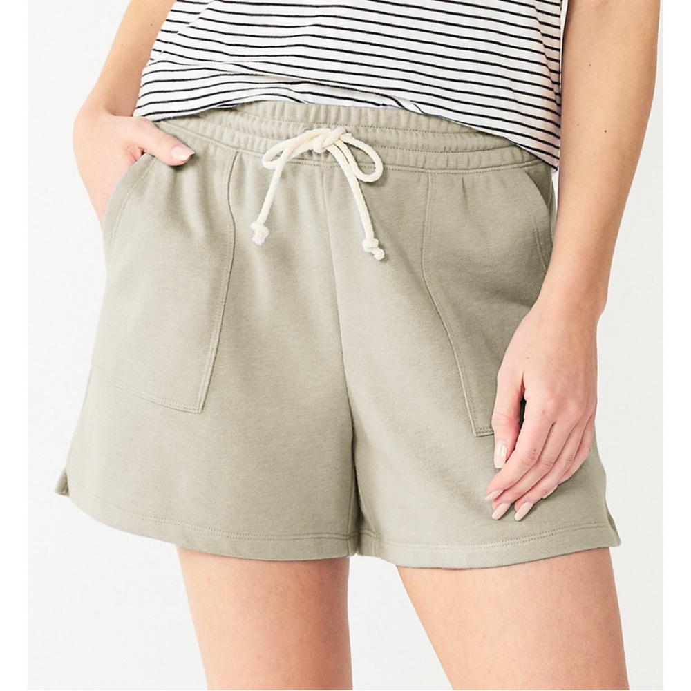 NWT Sonoma French Terry High-Rise Sweat Shorts Grey Size XXL